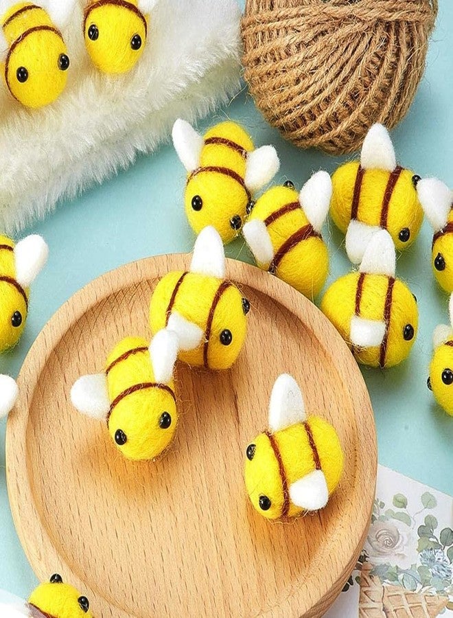 HEALLILY Bees for Crafts, 30Pcs Felt Bee Decorations, Cute Wool Mini Bees, Plush Craft Bee Decor for Baby Shower Tiered Tray Decoration Party Favors DIY Craft Decorations Jewelry Accessory Supplies - Image 5